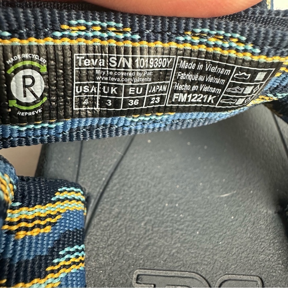 Teva Hurricane Men's Size 4 EU 36 Sandals Water Sports Blue Shoes Outdoor - Picture 7 of 8